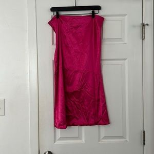 SHEIN Pink Satin Midi Skirt